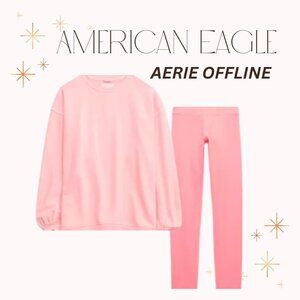 American Eagle | Aerie "Real Crew" Oversized Sweatshirt & "Offline" Leggings